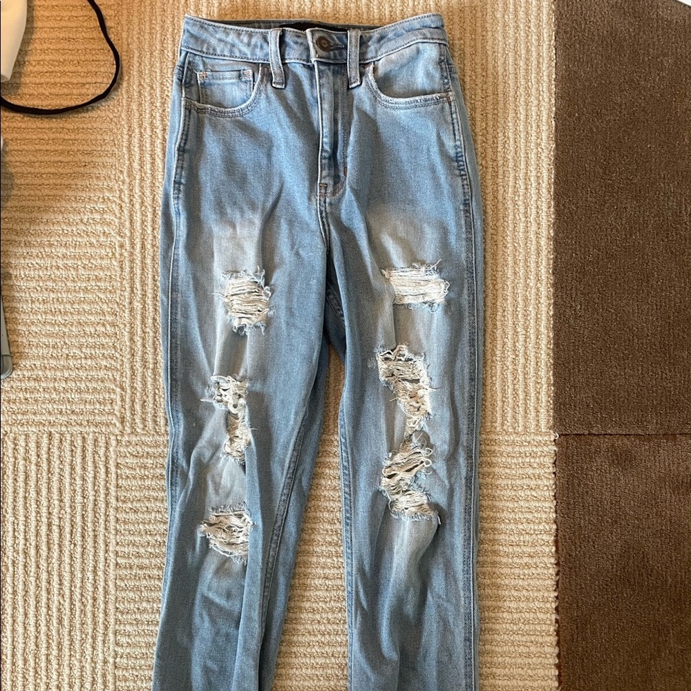 Hollister ripped mom jeans